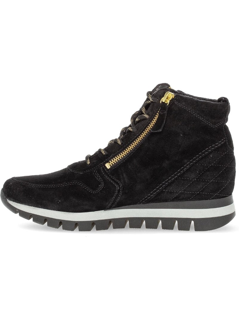 Baskets montantes  en nubuck Noir Noir - Kiabi