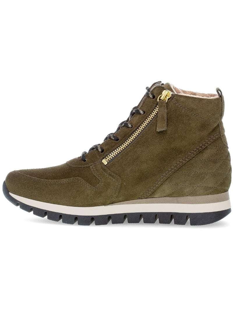 Baskets montantes  en nubuck Vert - Kiabi