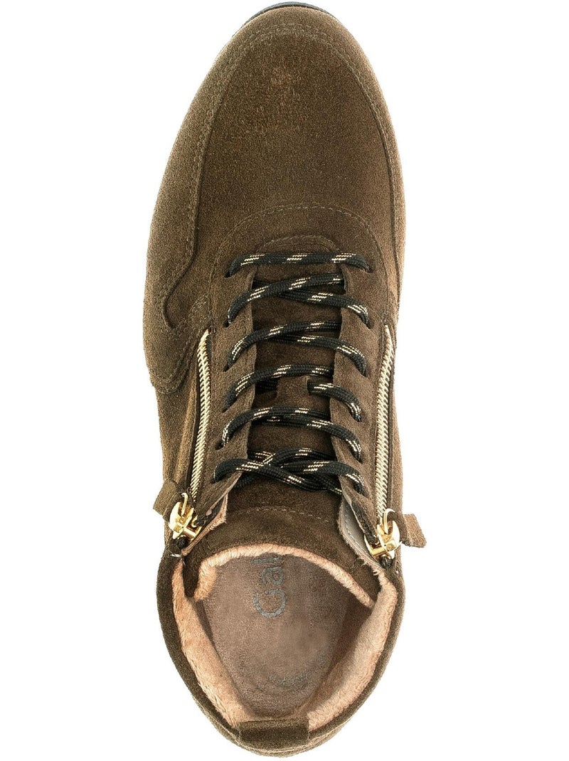 Baskets montantes  en nubuck Vert - Kiabi