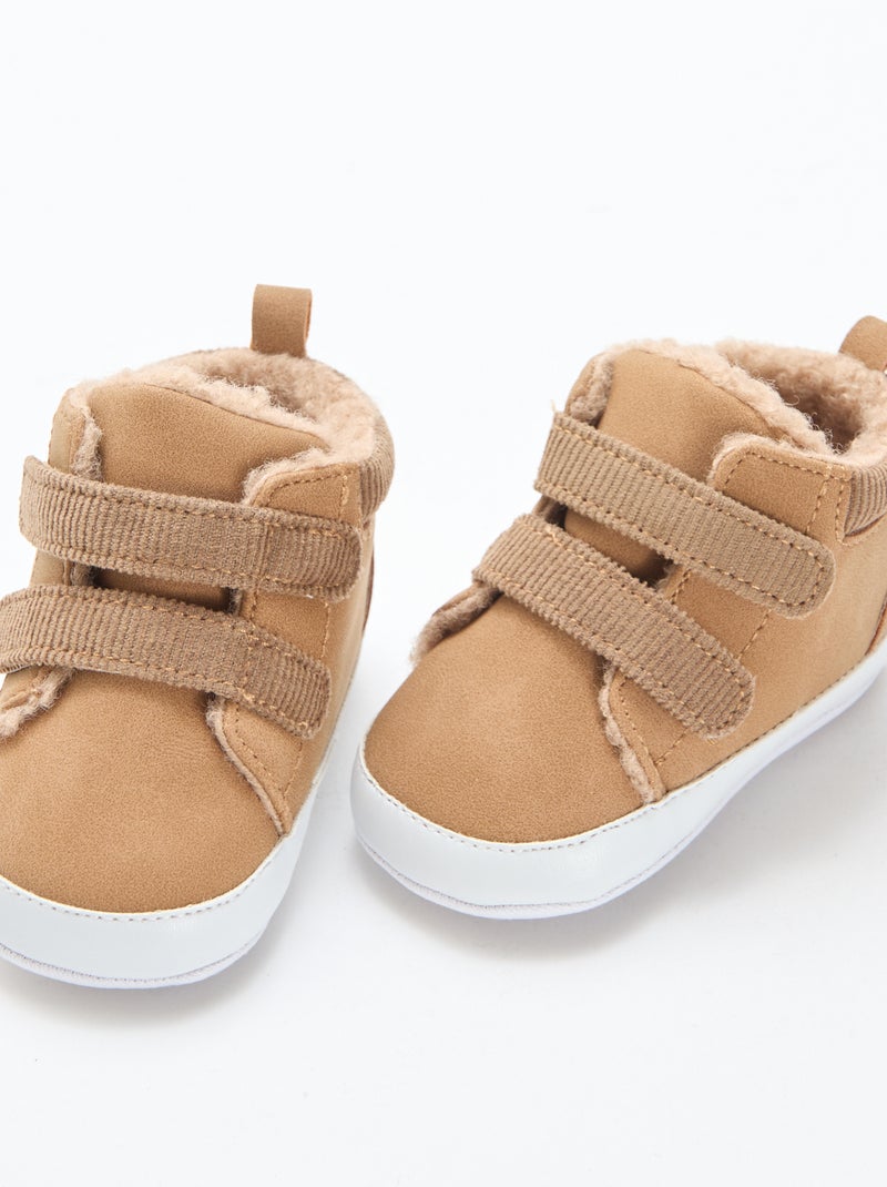 Baskets montantes en suedine Marron - Kiabi