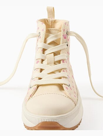 Baskets montantes en toile à motif floral