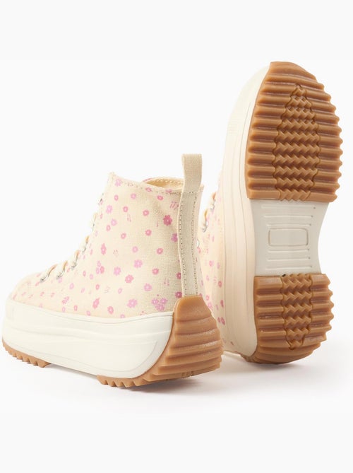 Baskets montantes en toile à motif floral - Kiabi