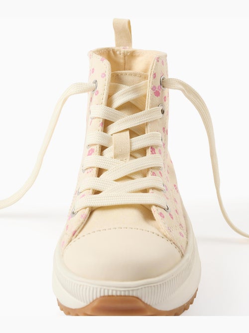 Baskets montantes en toile à motif floral - Kiabi