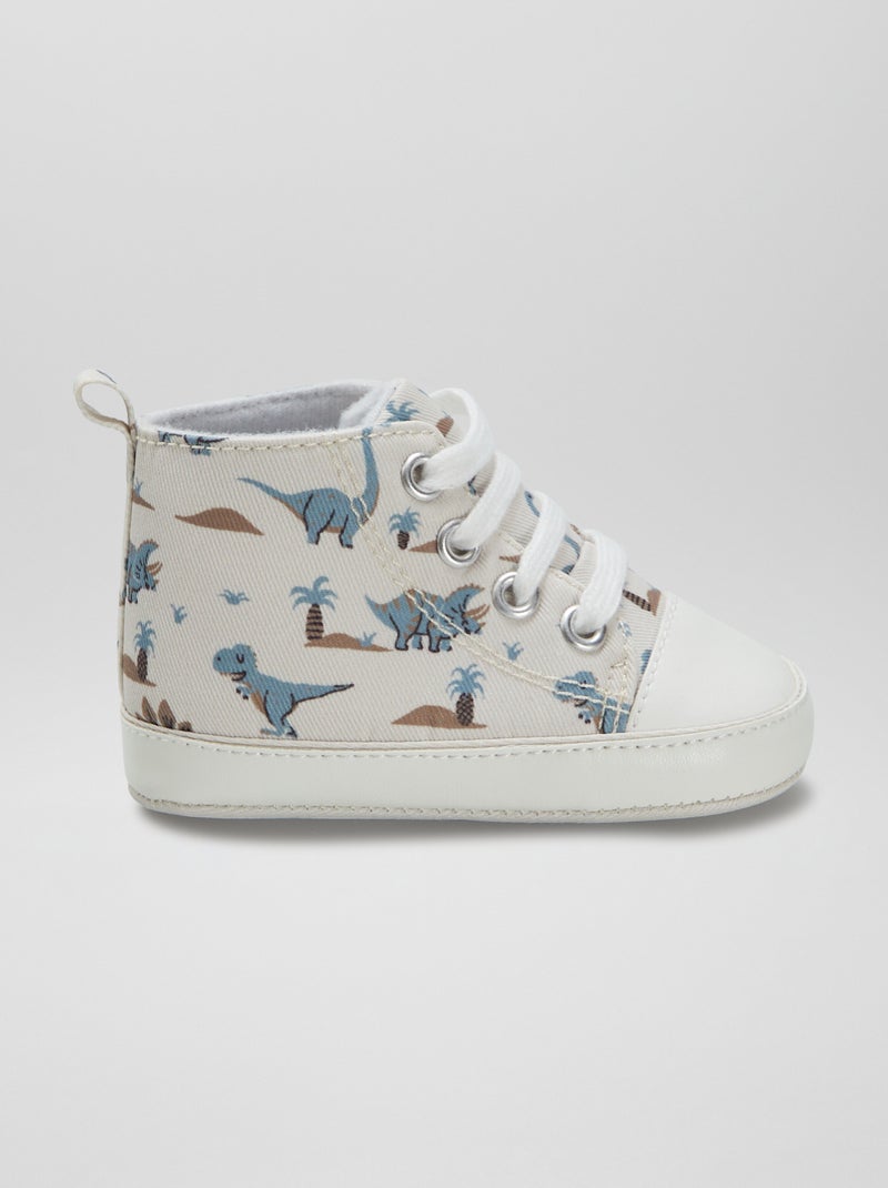 Baskets montantes en toile Beige - Kiabi