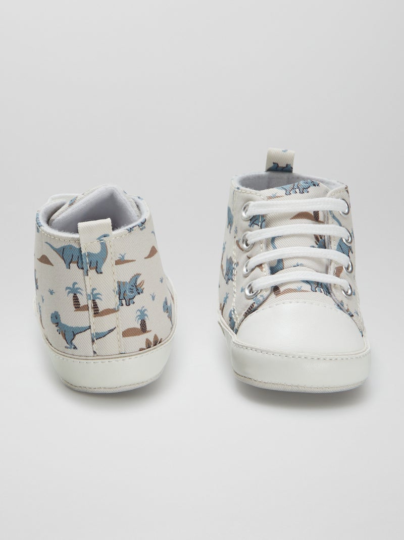 Baskets montantes en toile Beige - Kiabi