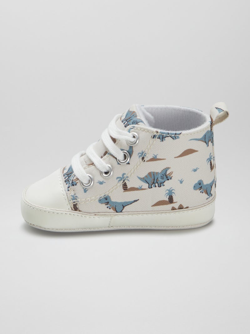 Baskets montantes en toile Beige - Kiabi