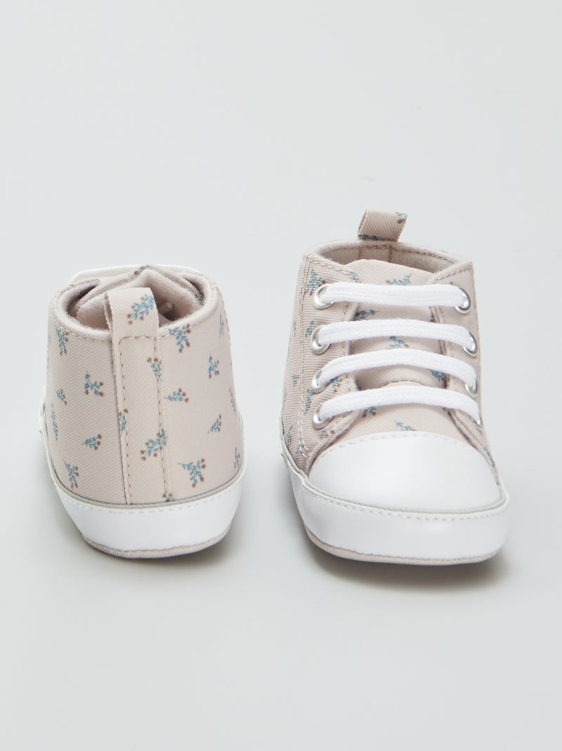Baskets montantes en toile Beige - Kiabi