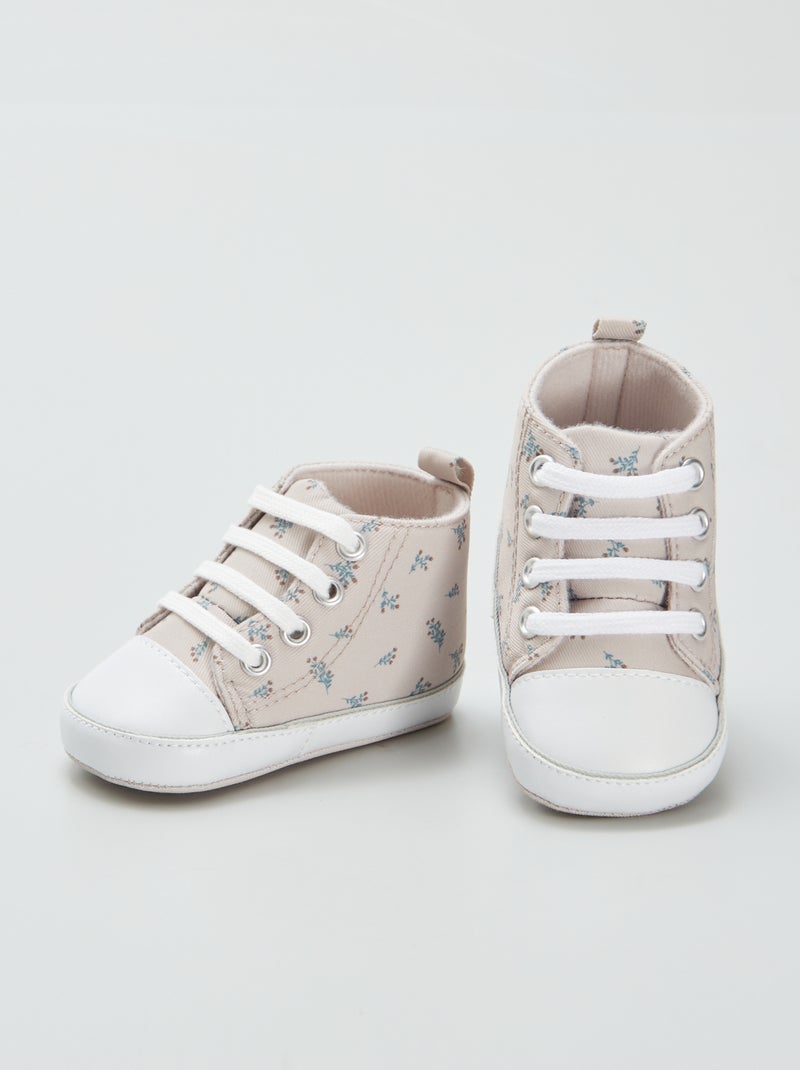 Baskets montantes en toile Beige - Kiabi