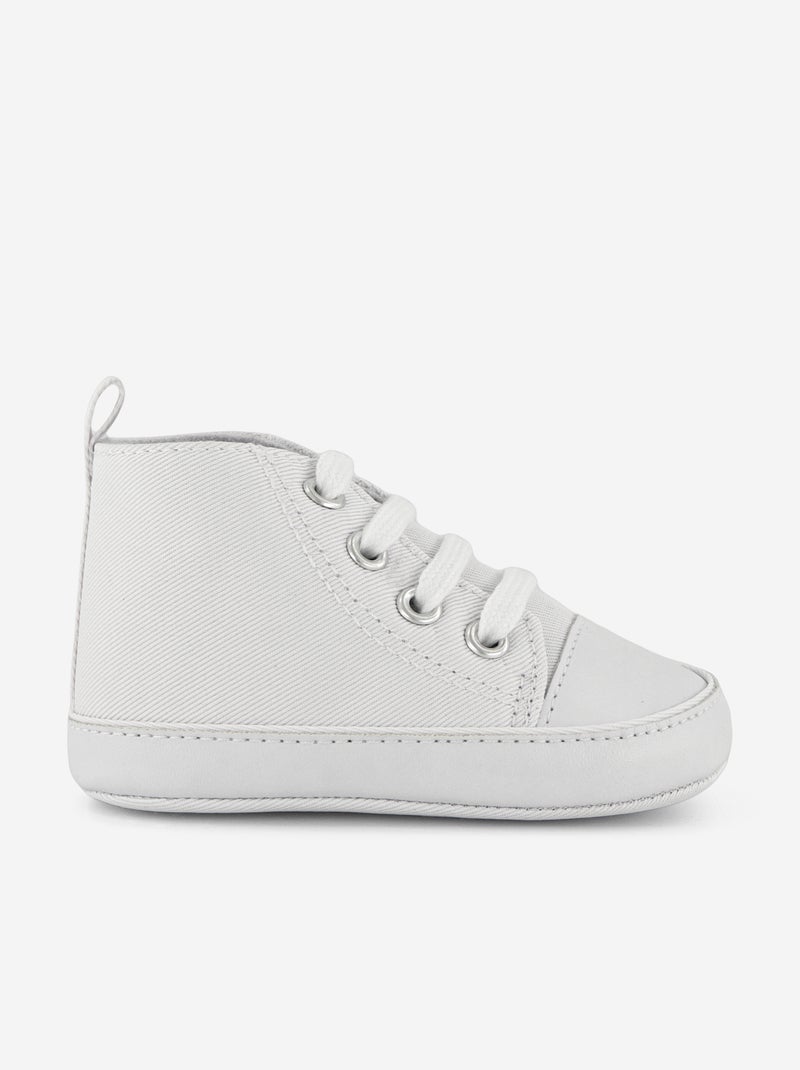Baskets montantes en toile blanc - Kiabi