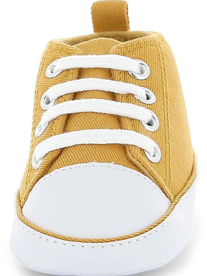 Baskets montantes en toile camel - Kiabi