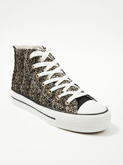 Baskets montantes en toile fantaisie - AFIBEL - Kiabi