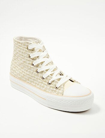 Baskets montantes en toile fantaisie