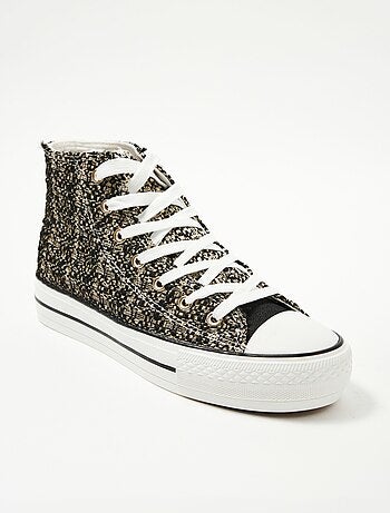 Baskets montantes en toile fantaisie