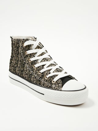 Baskets montantes en toile fantaisie
