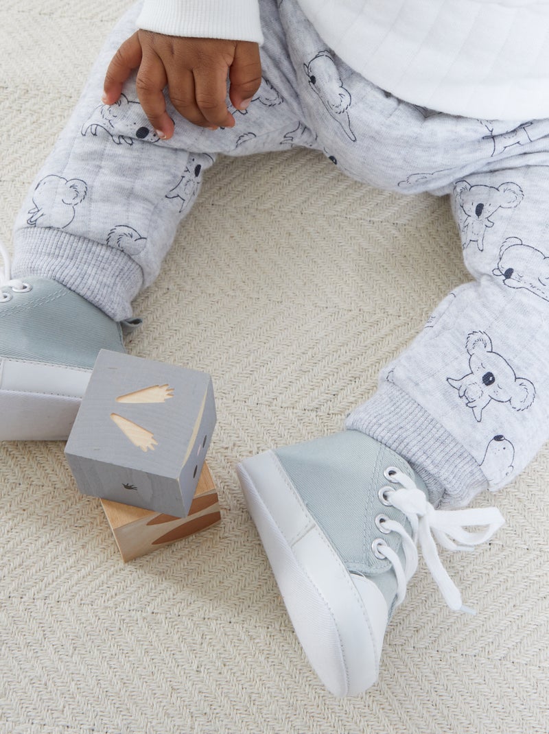 Baskets montantes en toile Gris bleu - Kiabi