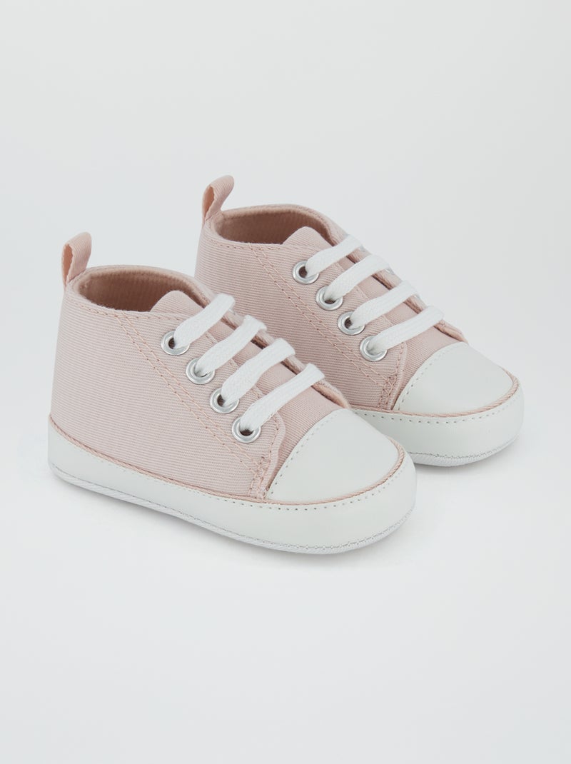 Baskets montantes en toile Rose - Kiabi