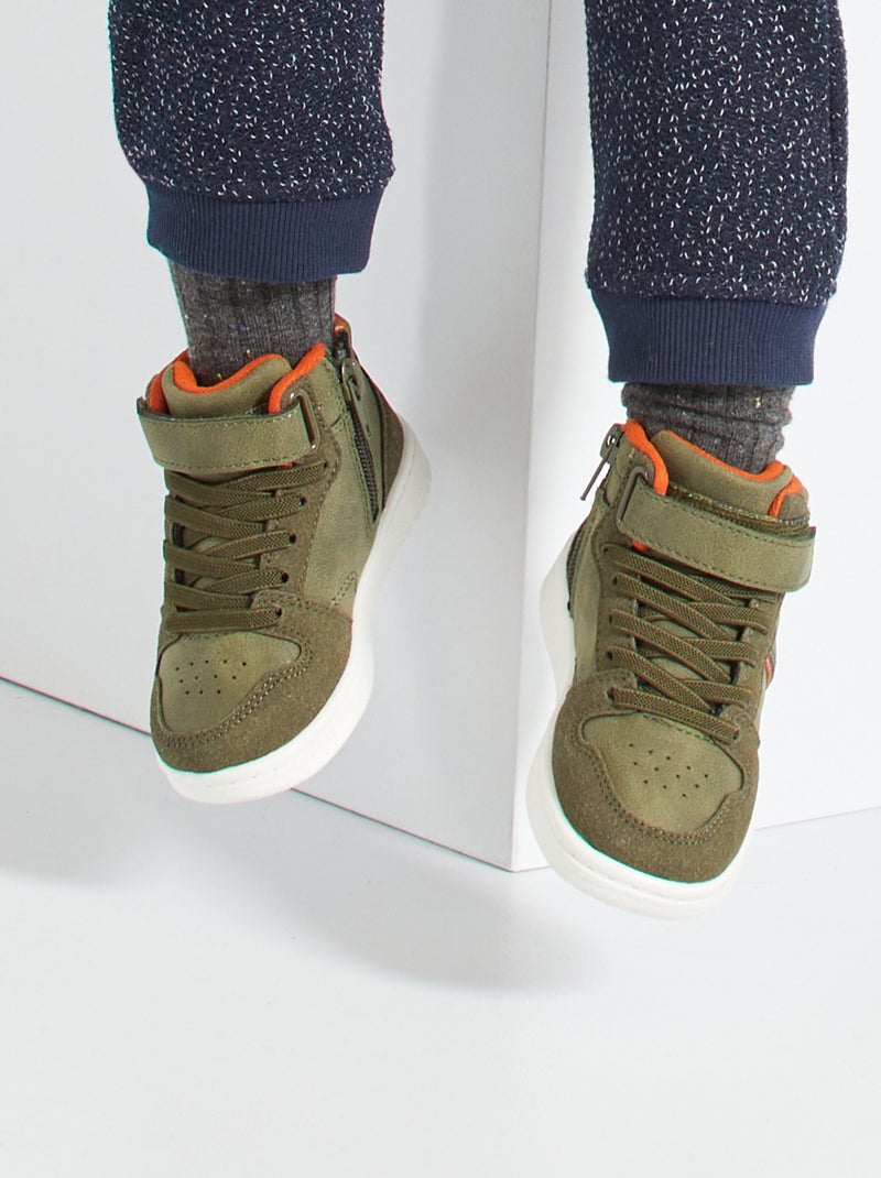 Baskets montantes kaki - Kiabi