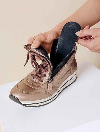 Baskets montantes largeur confort cuir - afibel