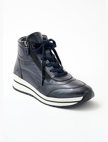Baskets montantes largeur confort cuir - Afibel