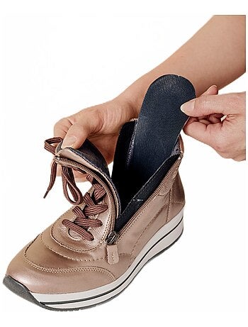 Baskets montantes largeur confort cuir - Afibel