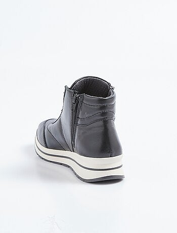 Baskets montantes largeur confort cuir - Afibel