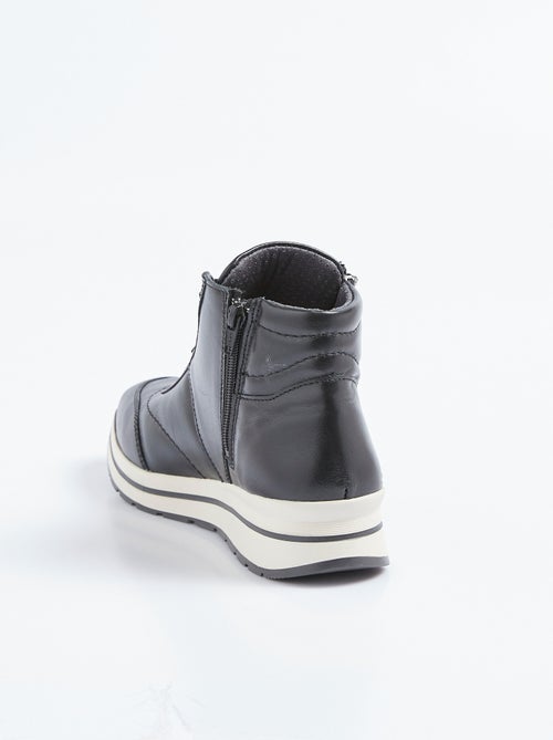 Baskets montantes largeur confort cuir - Afibel - Kiabi Baskets montantes largeur confort cuir - Afibel - Kiabi