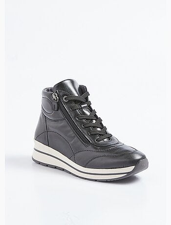 Baskets montantes largeur confort cuir - afibel
