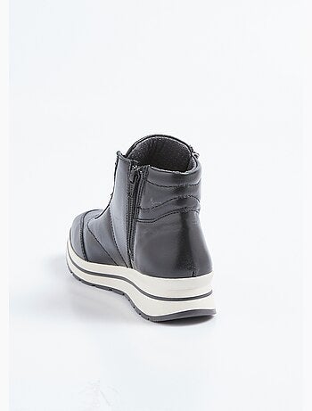 Baskets montantes largeur confort cuir - afibel