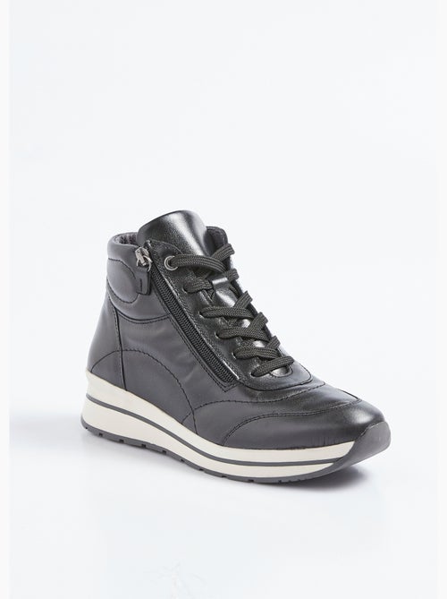 Baskets montantes largeur confort cuir - Afibel - Kiabi Baskets montantes largeur confort cuir - Afibel - Kiabi
