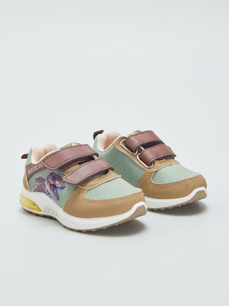 Baskets montantes lumineuses 'Jurassic Wordl' Kaki - Kiabi