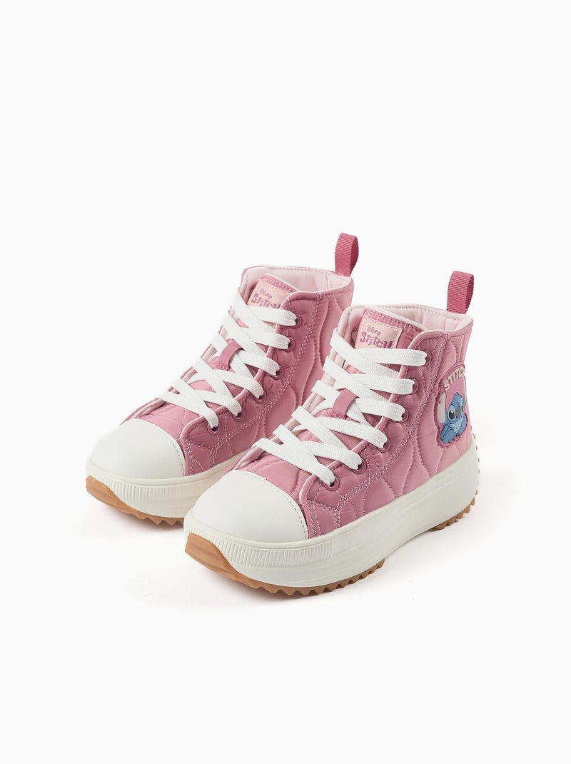 Baskets montantes matelassées avec imprimé Stitch Rose foncé - Kiabi