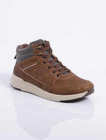 Baskets montantes multimatières à lacets - AFIBEL