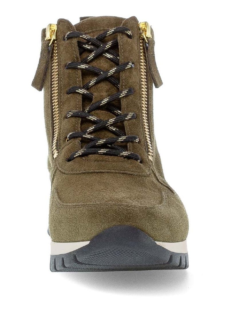 Baskets montantes olive en cuir velours Gabor Vert - Kiabi