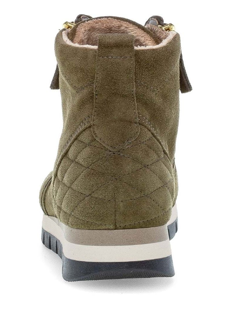Baskets montantes olive en cuir velours Gabor Vert - Kiabi