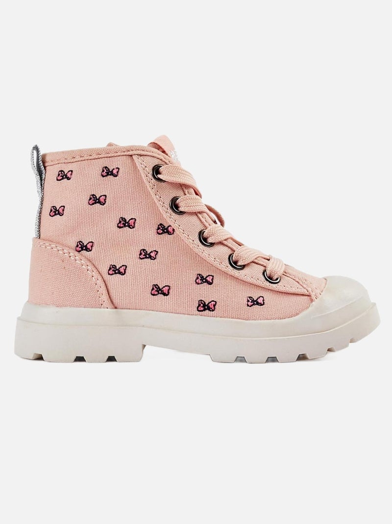 Baskets montantes rose clair avec des détails argentés pour bébé fille MINNIE Rose clair - Kiabi