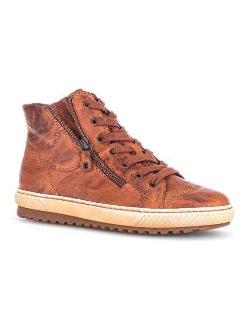 Baskets montantes s en cuir lisse Gabor - Kiabi