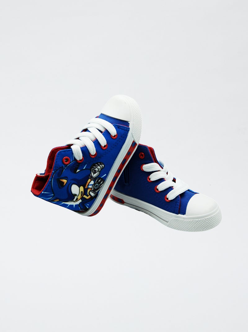 Baskets montantes 'Sonic' avec semelles lumineuses Bleu - Kiabi