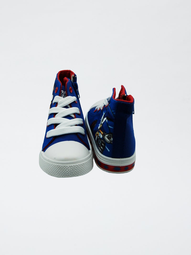 Baskets montantes 'Sonic' avec semelles lumineuses Bleu - Kiabi