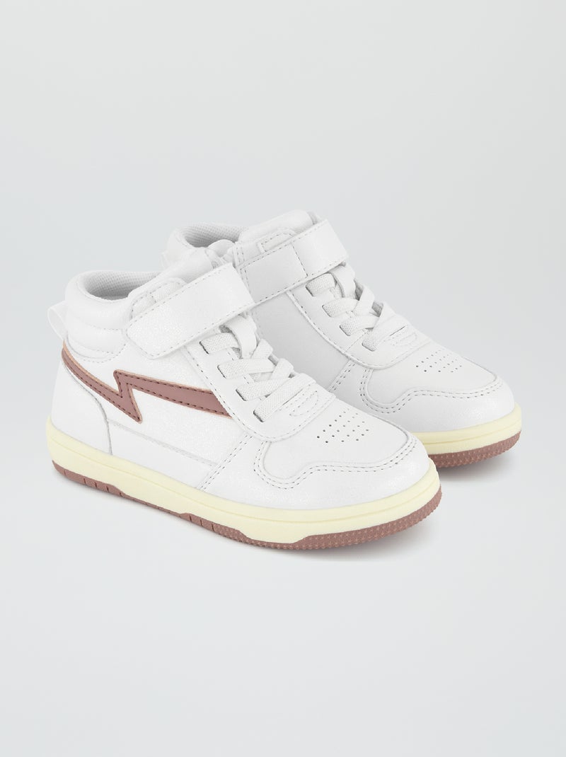 Baskets montantes tricolore blanc - Kiabi