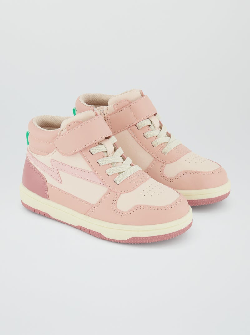 Baskets montantes tricolore Rose - Kiabi
