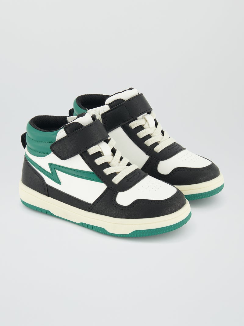 Baskets montantes tricolore Vert - Kiabi