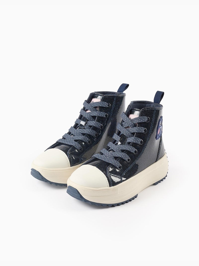 Baskets Montantes Vernies à Paillettes Lilo et Stitch Bleu foncé - Kiabi