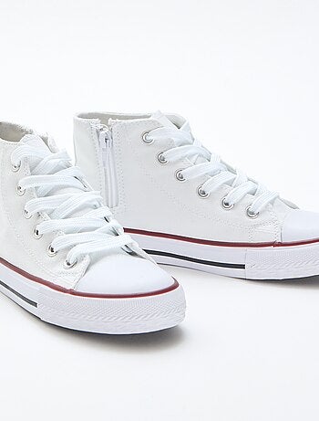 Baskets montantes zippées en toile