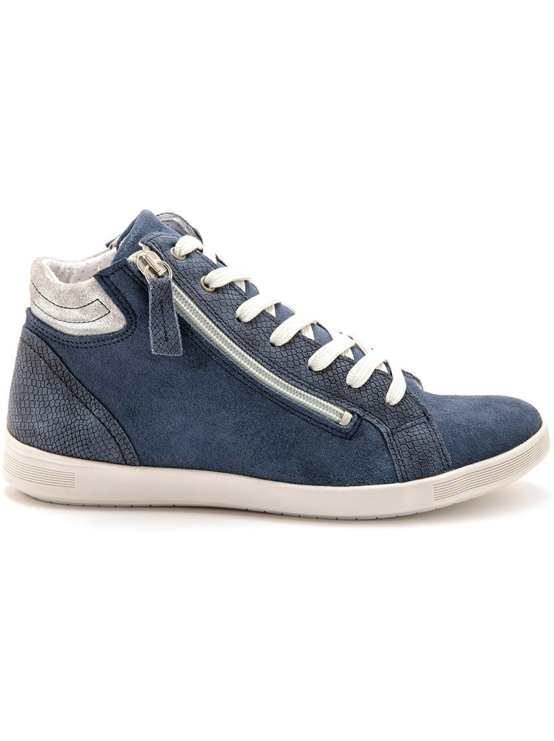 Baskets montantes zippées et lacées - PEDICONFORT Bleu marine - Kiabi