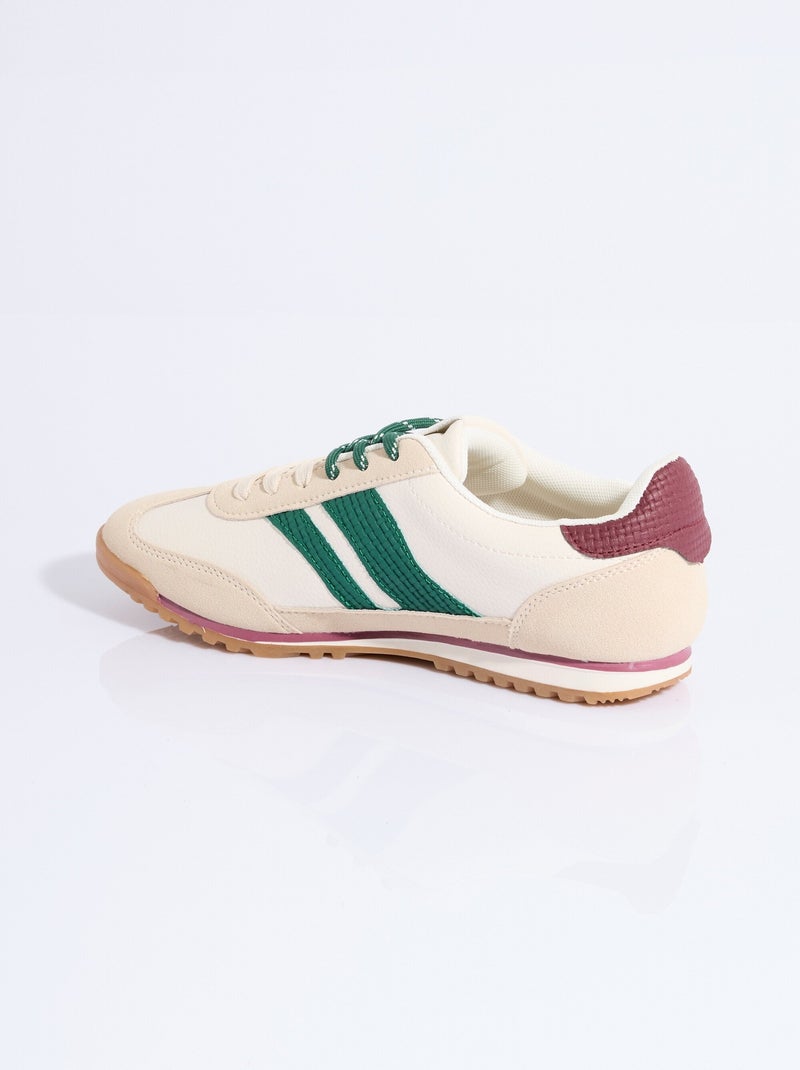 Baskets multimatières + 2 paires lacets - AFIBEL Vert - Kiabi