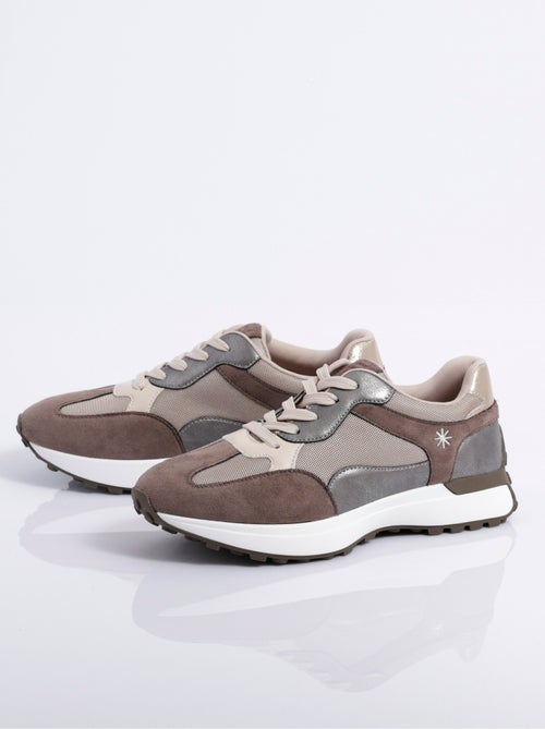 Baskets multimatières semelle compensée - AFIBEL - Kiabi