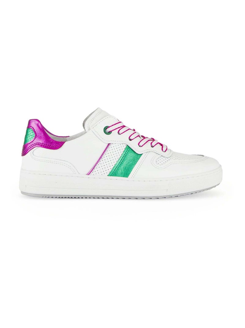 Baskets multis en cuir grainé Multicolore - Kiabi