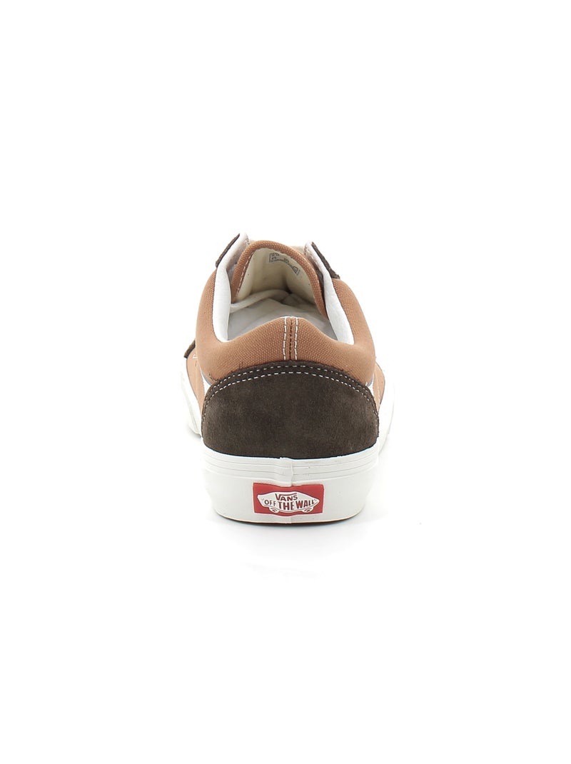 Baskets Old Skool en cuir Vans Marron - Kiabi