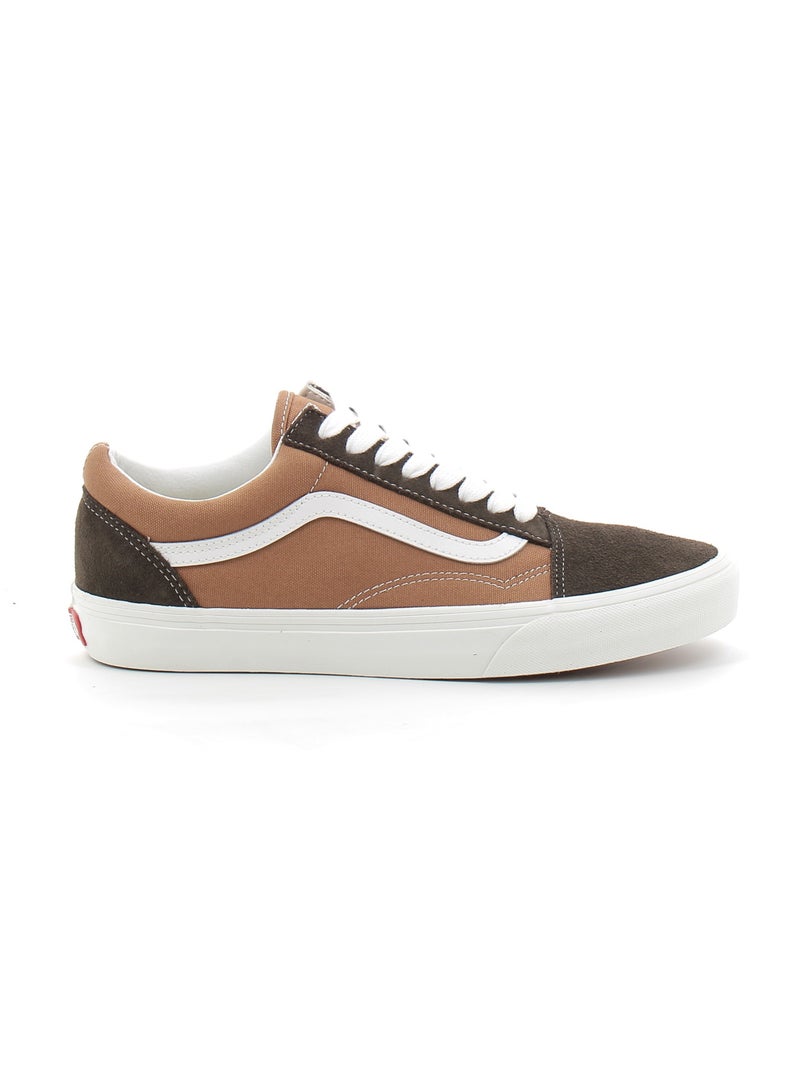 Baskets Old Skool en cuir Vans Marron - Kiabi