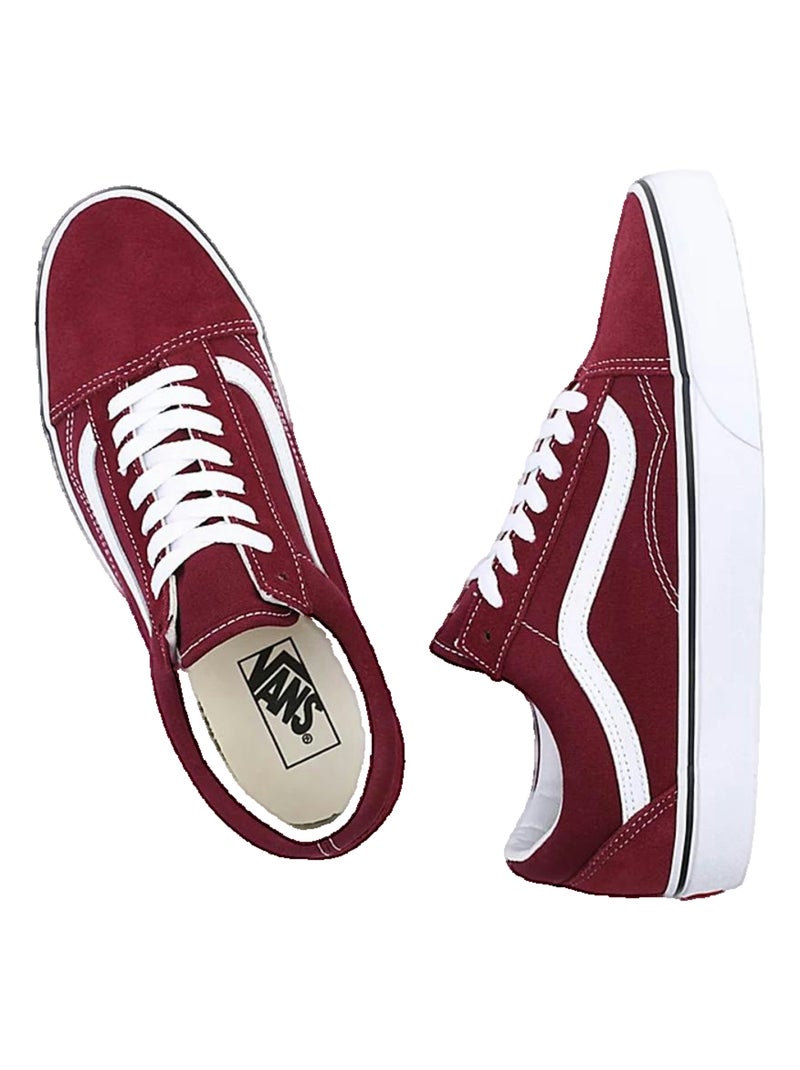 Baskets Old Skool toile et cuir Vans Rouge - Kiabi